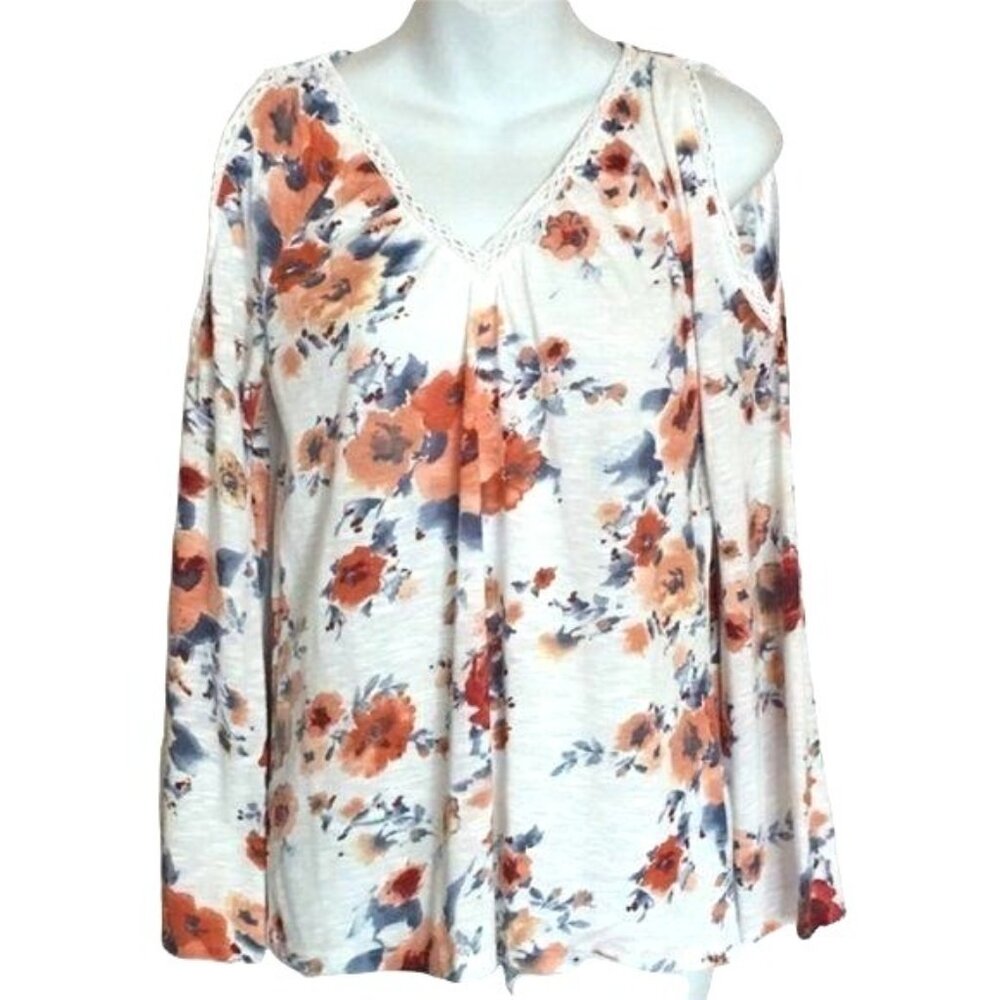 Verve Ami Cold shoulder Floral Blouse camis top S